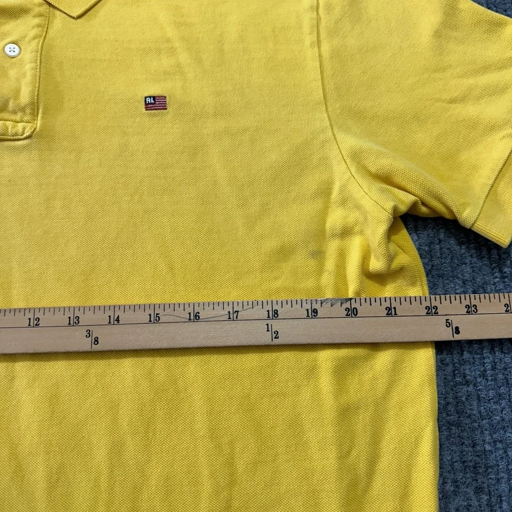 Ralph Lauren Polo Jeans Co.‎ Mens Large Yellow 100% Cotton Short Sleeve